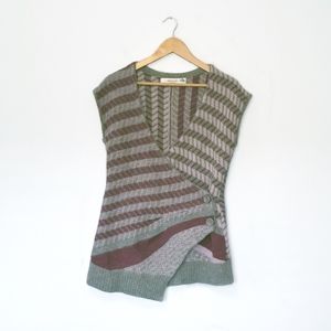 Anthro | Lambswool Asymmetrical Wrap Sweater
